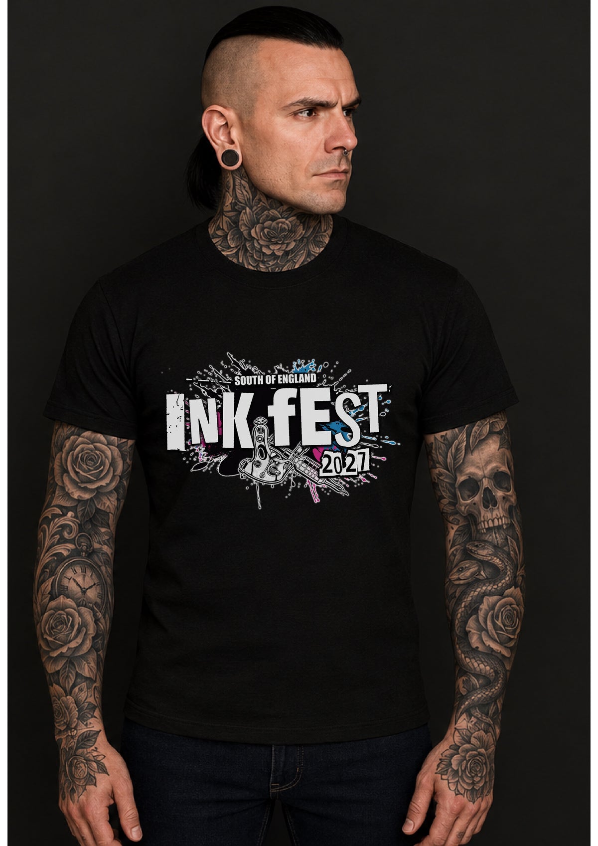 Unisex Ink Fest Black T-Shirt