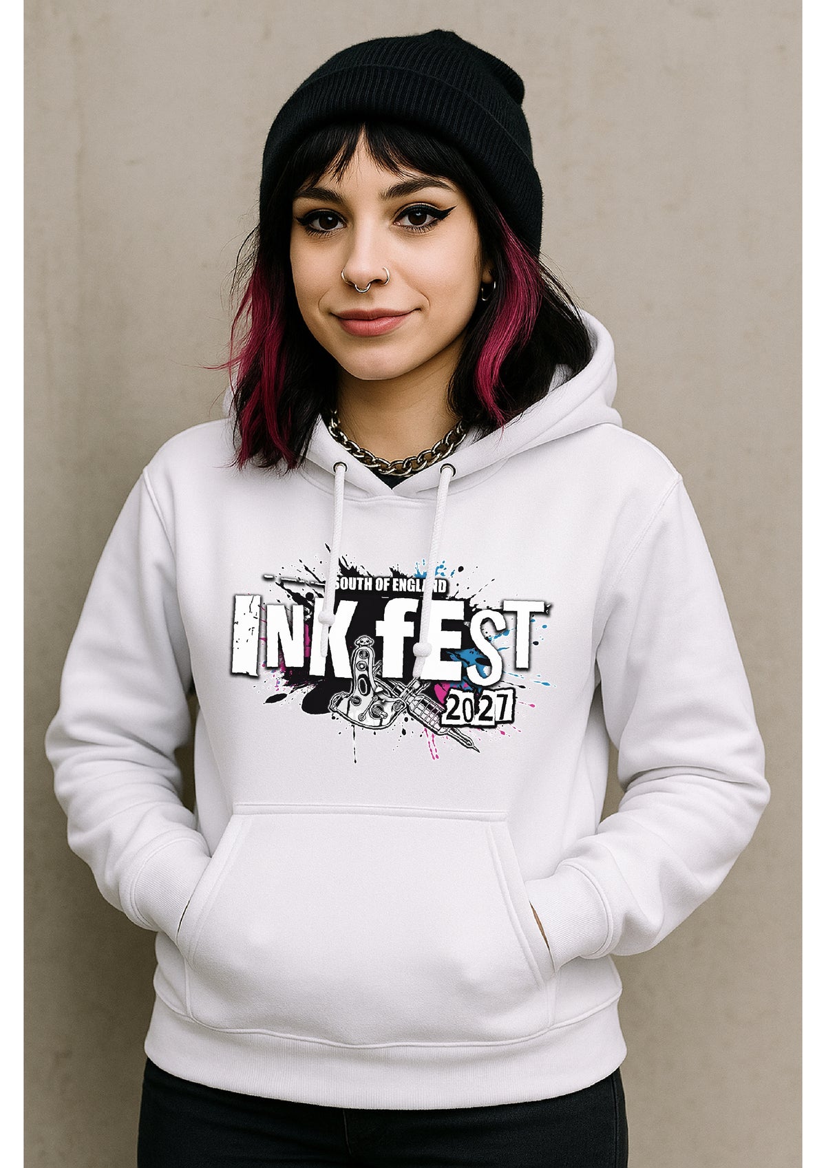 Unisex Ink Fest White Hoodie